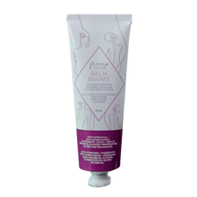 Load image into Gallery viewer, Tube of FemmeSense Vulva Balm with a white and purple design on a white background